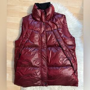 Orolay Women’s Red / Black Shiny Puffer Vest XL